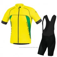 2017 Maillot Cyclisme Gore Bike Wear Power Alp-x pro Jaune Manches Courtes et Cuissard